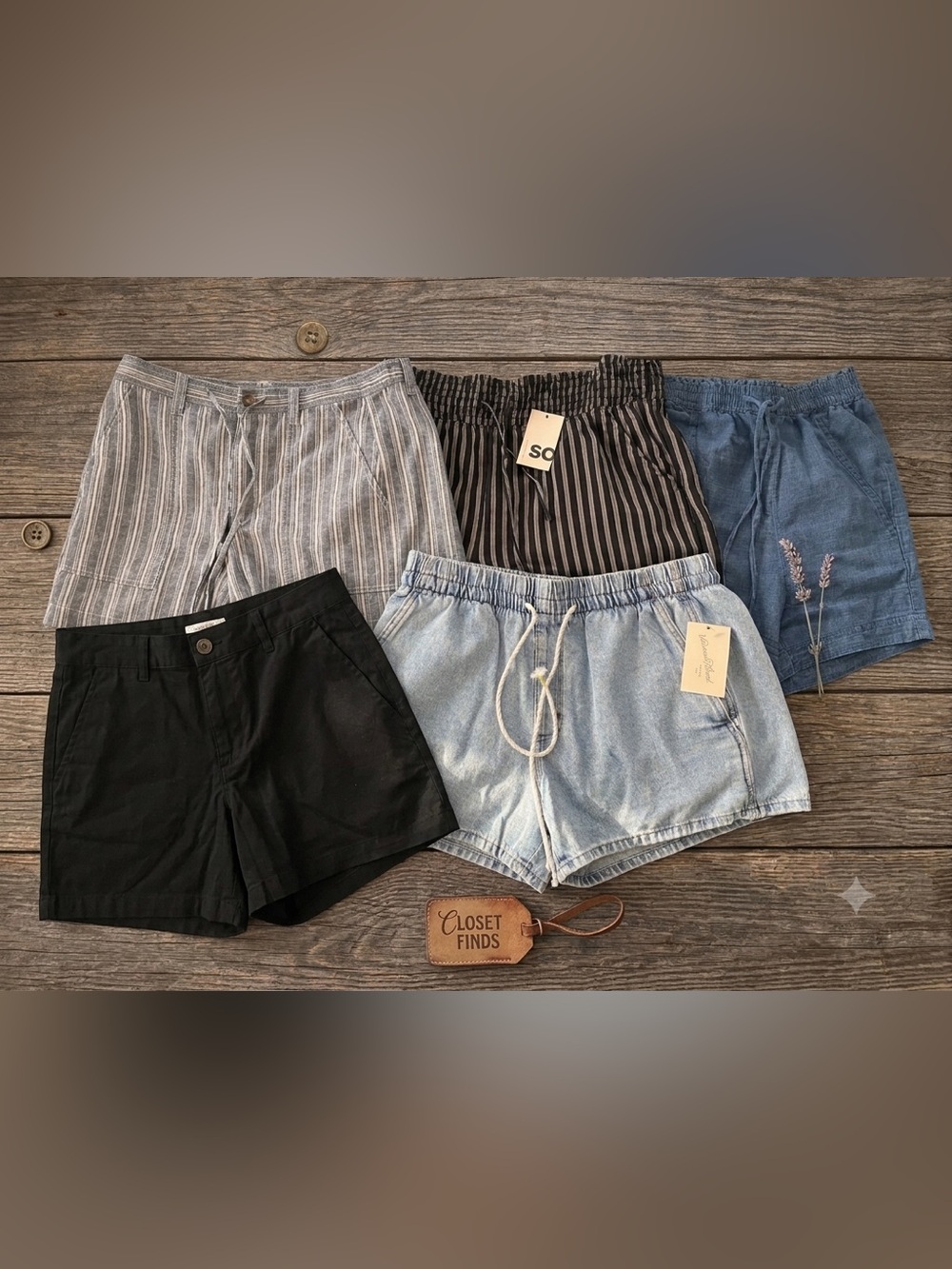 Universal Thread SO Mixed Shorts LOT black denim 5 pairs S/M/L pull-on Juniors - Picture 2 of 9